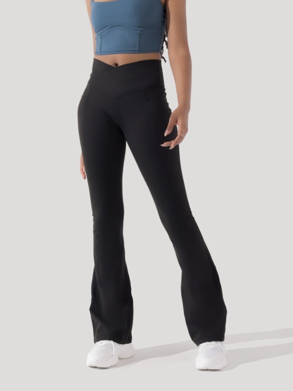 Popflex "Hourglass" Flared Leggings with Pockets, 29" Inseam, S